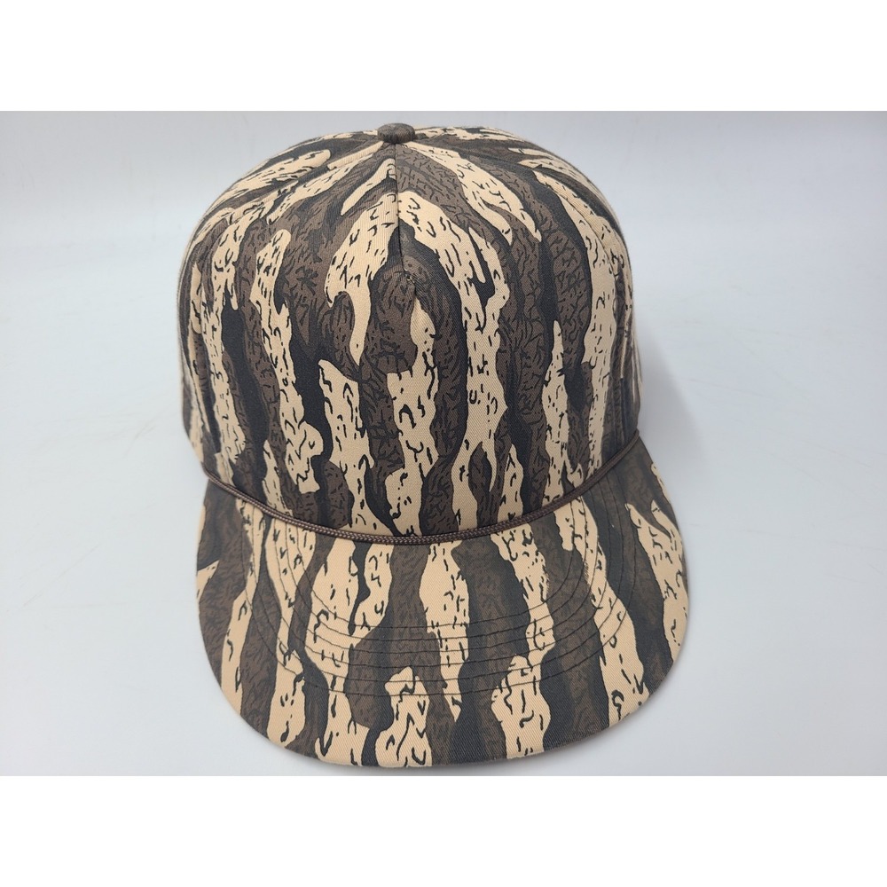 Vintage Blank Camo Hat Cap Foam Rope Snapback Hunt‎ Fish Plain Men Brown Beige